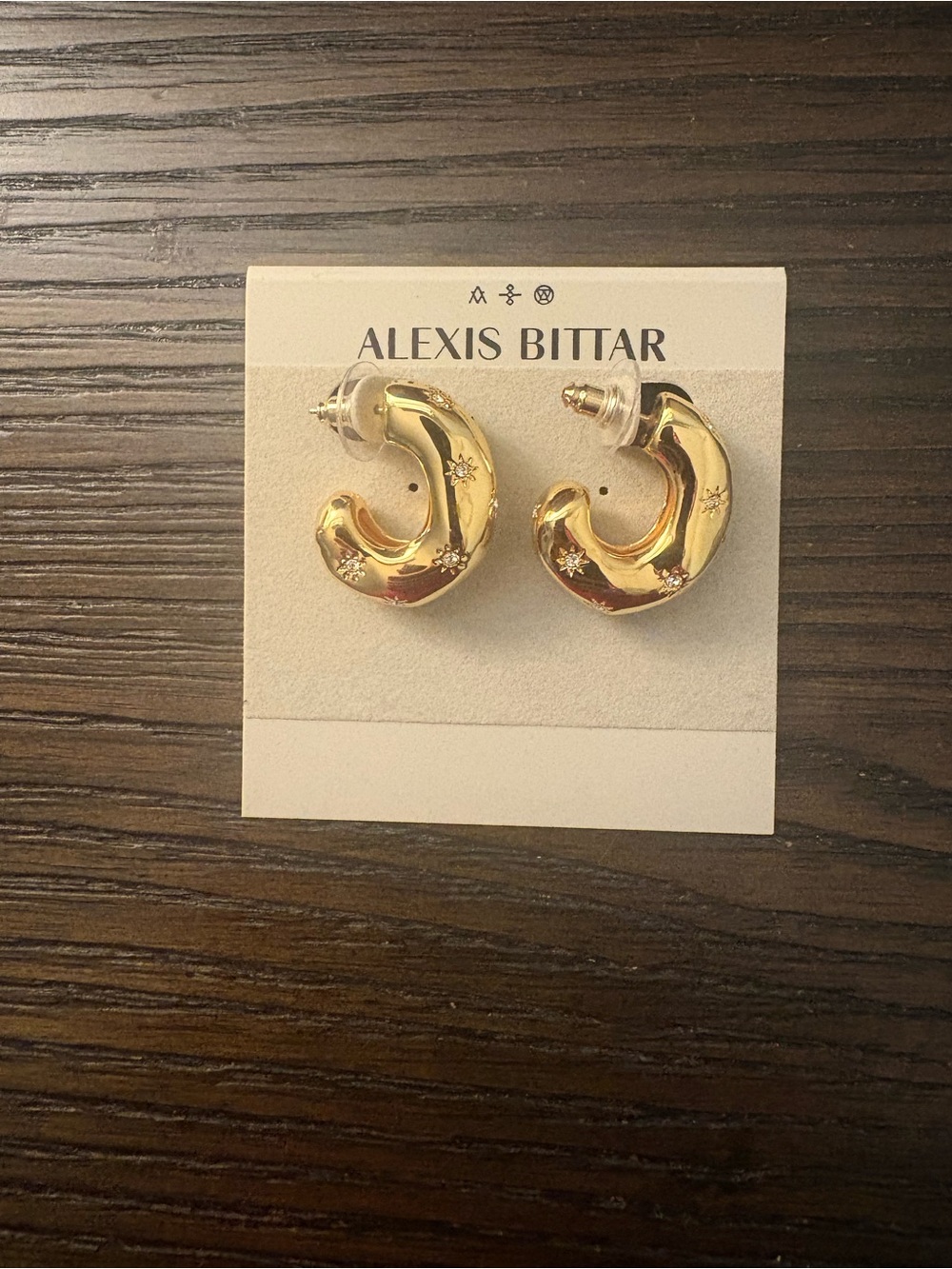 NEW Alexis Bittar Gold Thick C-Hoop Earrings